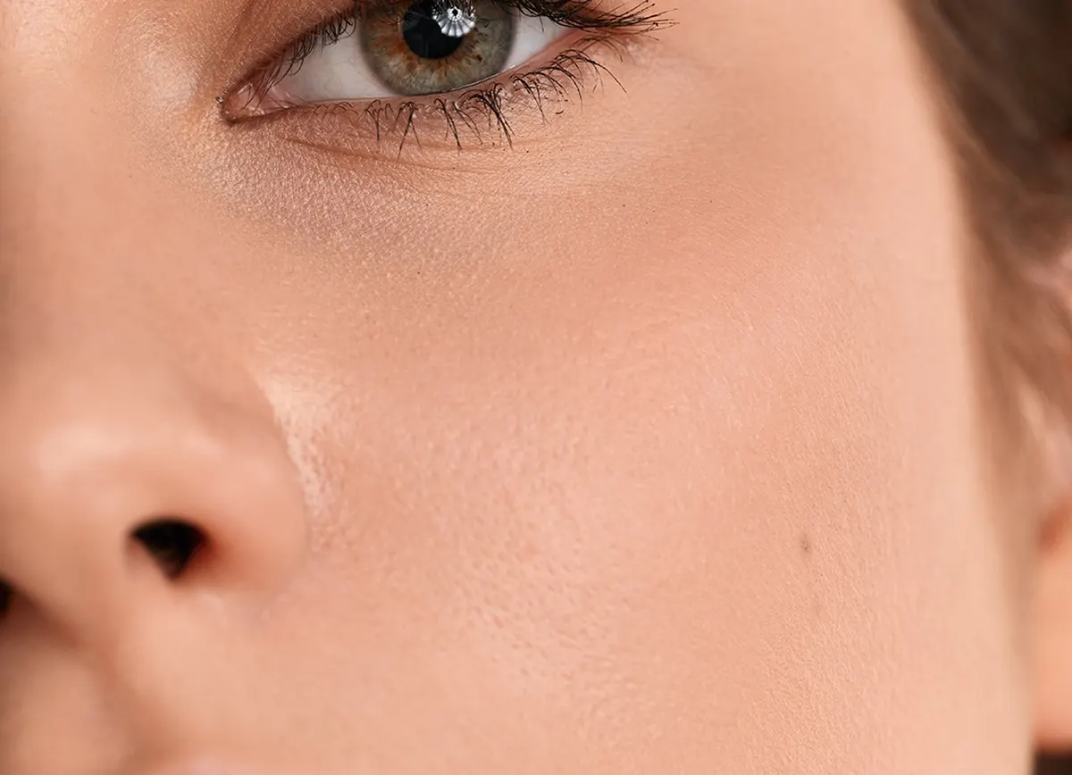 Close-up of smooth, even skin texture