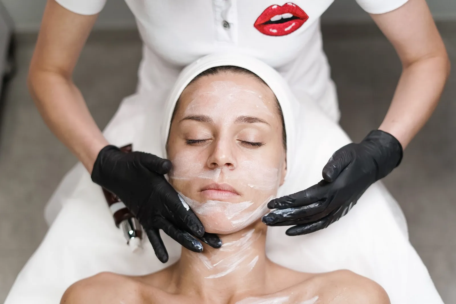 Client receiving a custom facial